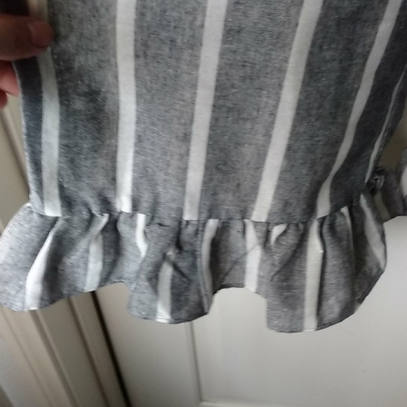 Cotton Gray white Stripes Pant jumpsuit - Picture 5 of 15